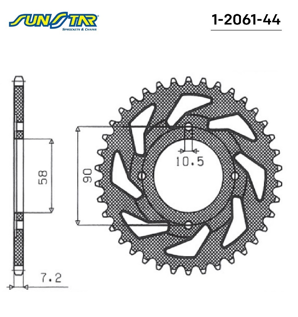 HONDA 125cc CB 125 F 2020 Model SUNSTAR ARKA DİŞLİ 1-2061-44