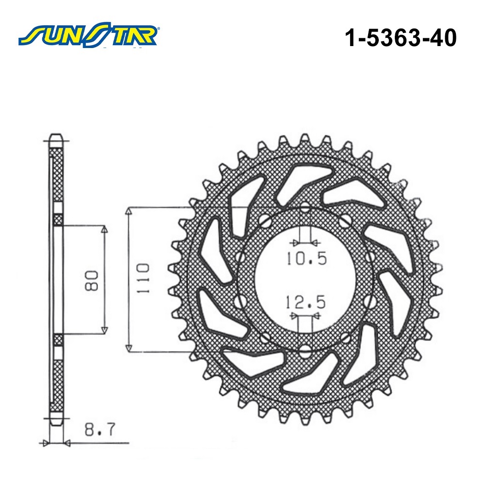 HONDA 750cc VF C MAGNA 2002 Model SUNSTAR ARKA DİŞLİ 1-5363-40