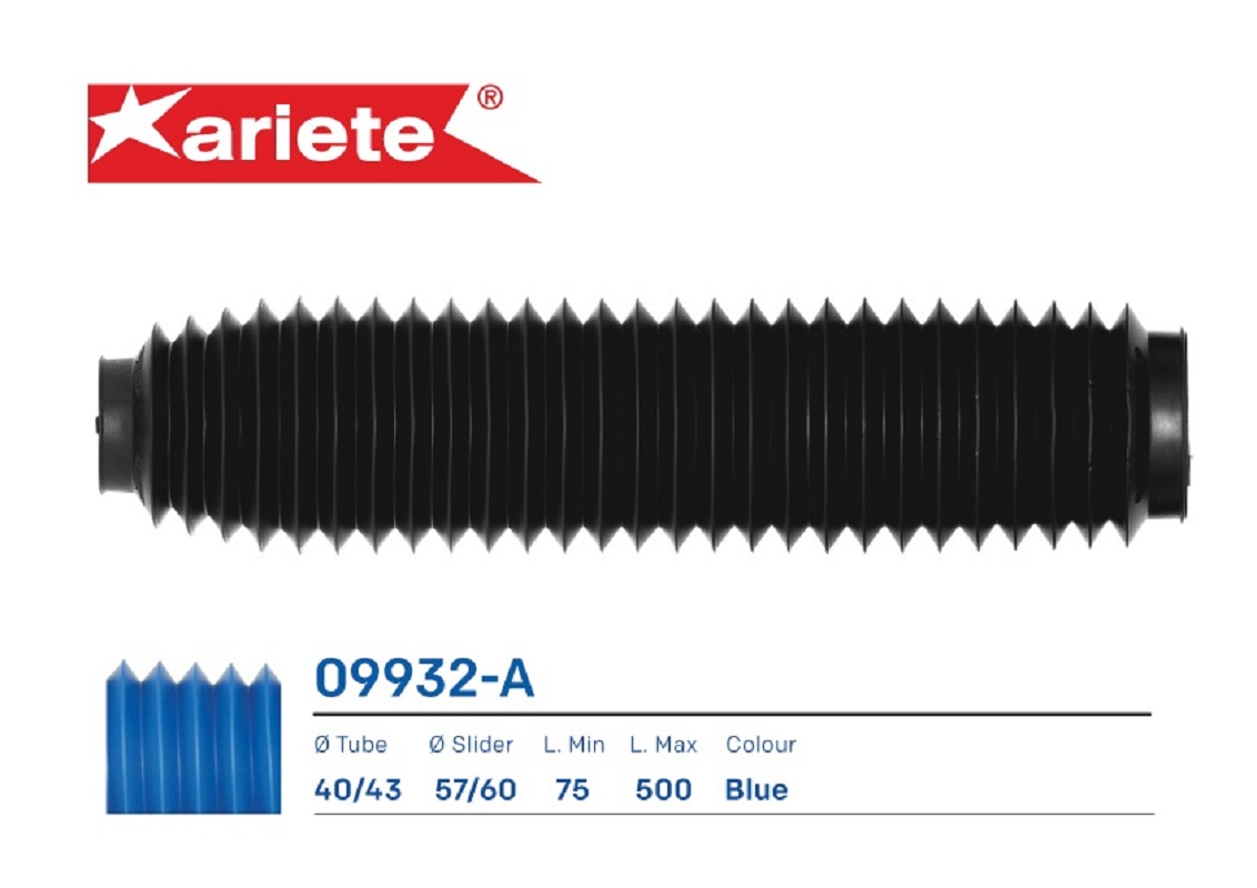 AMORTİSÖR KÖRÜĞÜ ÜST Ø 40/43 mm ALT Ø 57/60 mm UZUNLUK 75/500 mm (MAVİ)