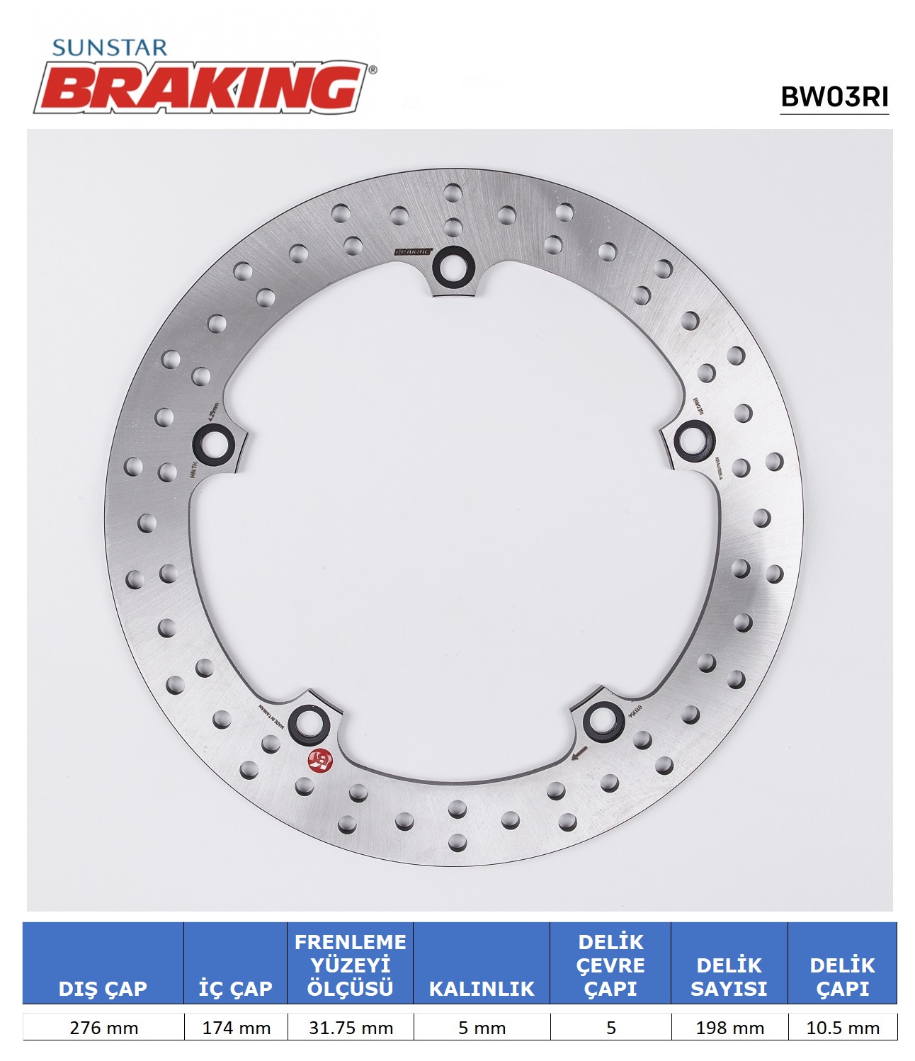 BMW 1150cc R 1150 GS / ADV 2001 Model R850-1100-1150 YUVARLAK ARKA FREN DİSKİ