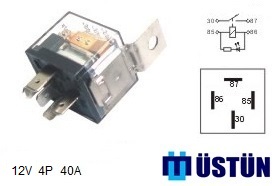 MİNİ ROLE ŞEFFAF 12V 4P 40A (1 PAKET = 5 ADET)