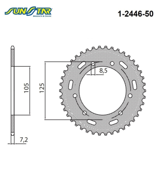 YAMAHA 125cc XT X 2006 Model SUNSTAR ARKA DİŞLİ 1-2446-50