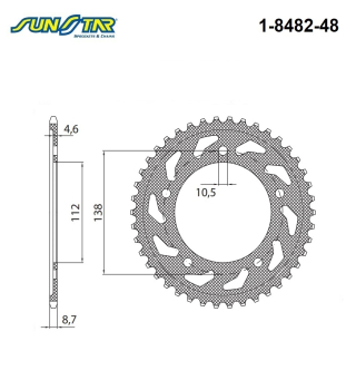 YAMAHA 600cc YZF R6 2002 Model SUNSTAR ARKA DİŞLİ 1-8482-48