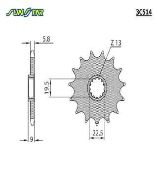 SUZUKI 250cc RMZ 2015 Model SUNSTAR ÖN DİŞLİ 3C514...