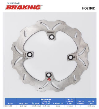 DALGALI FREN DİSKİ BRAKING HO21RID