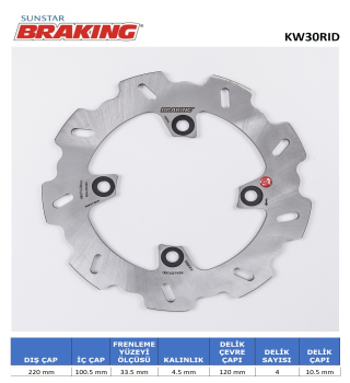 DALGALI ARKA FREN DİSKİ BRAKING KW30RID