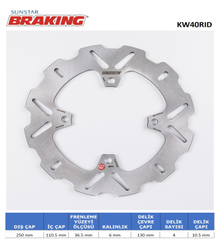 DALGALI ARKA FREN DİSKİ BRAKING KW40RID