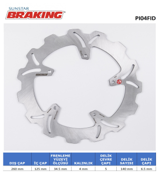 DALGALI ÖN FREN DİSKİ BRAKING PI04FID