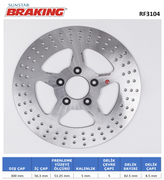 YUVARLAK ÖN FREN DİSKİ BRAKING RF3104