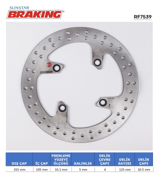 TRIUMPH YUVARLAK ARKA FREN DİSKİ BRAKING RF7539