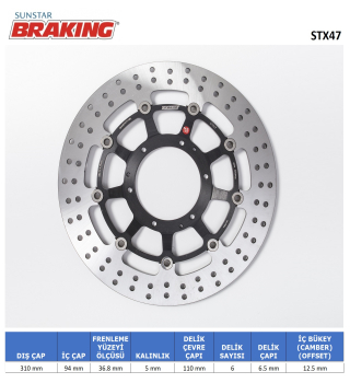 HONDA YUVARLAK ÖN FREN DİSKİ BRAKING STX47