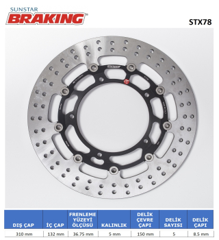 YAMAHA YUVARLAK ÖN FREN DİSKİ BRAKING STX78