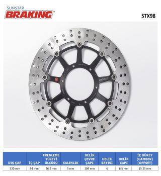 HONDA YUVARLAK ÖN FREN DİSKİ BRAKING STX98