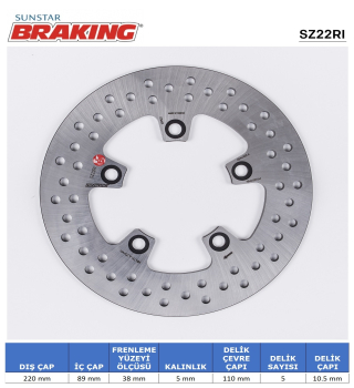 SUZUKI 1000cc TL S 1997 Model GSXR 600-750-1000 / SV 650 / TL 1000 R-S YUVARLAK ARKA FREN DİSKİ