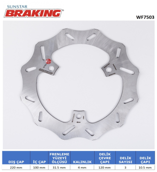 DALGALI ARKA FREN DİSKİ BRAKING WF7503