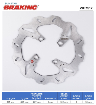 DUCATI DALGALI ARKA FREN DİSKİ BRAKING WF7517