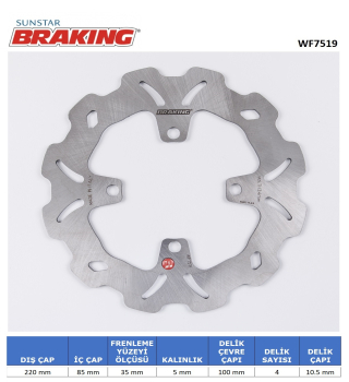 DALGALI ARKA FREN DİSKİ BRAKING WF7519