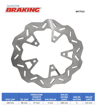 DALGALI ARKA FREN DİSKİ BRAKING WF7532