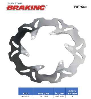 DALGALI ARKA FREN DİSKİ BRAKING WF7540