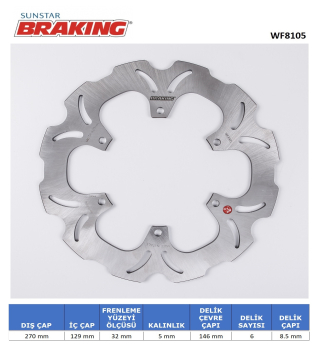 DALGALI ÖN FREN DİSKİ BRAKING WF8105