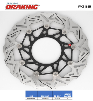 DALGALI ÖN PERFORMANS FREN DİSKİ (SAĞ) BRAKING WK3161R